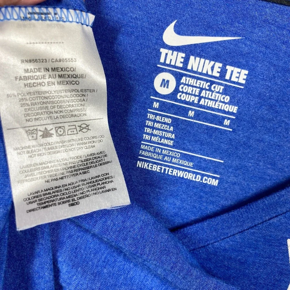 Duke University Blue Devils T Shirt Womens Medium Blue V Neck Long Sleeve Nike